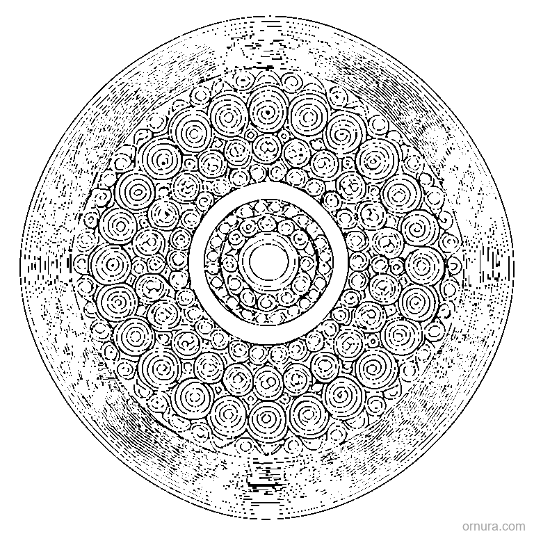 bead pattern circles in row coloring page - free printable black and white line art for kids and adults