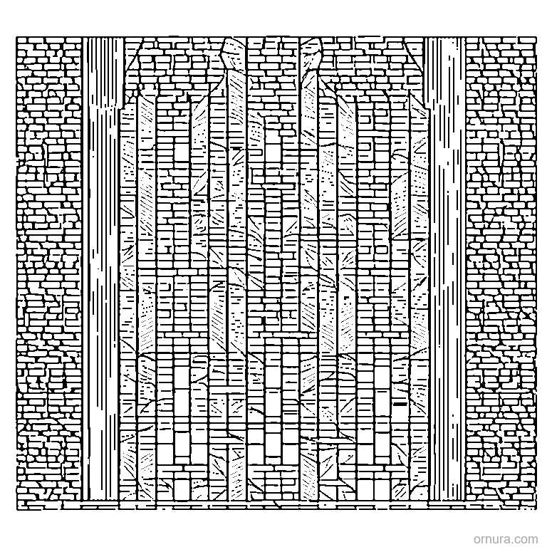 brick pattern running bond coloring page - free printable black and white line art for kids and adults