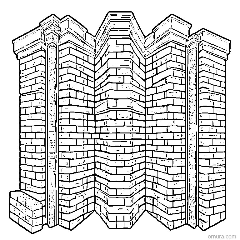 brick pattern stacked coloring page - free printable black and white line art for kids and adults