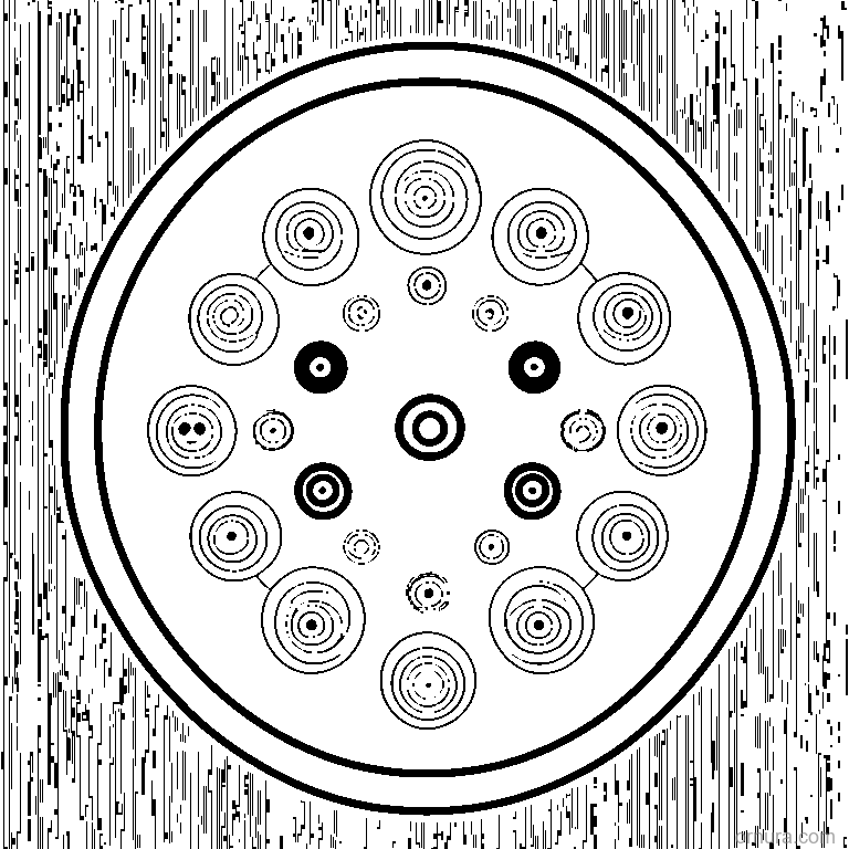 button pattern circles coloring page - free printable black and white line art for kids and adults