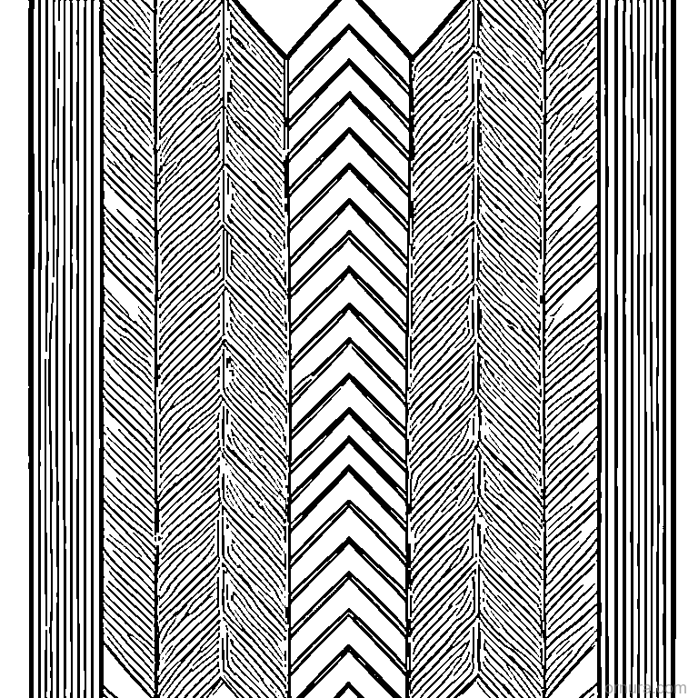 chevron pattern coloring page - free printable black and white line art for kids and adults