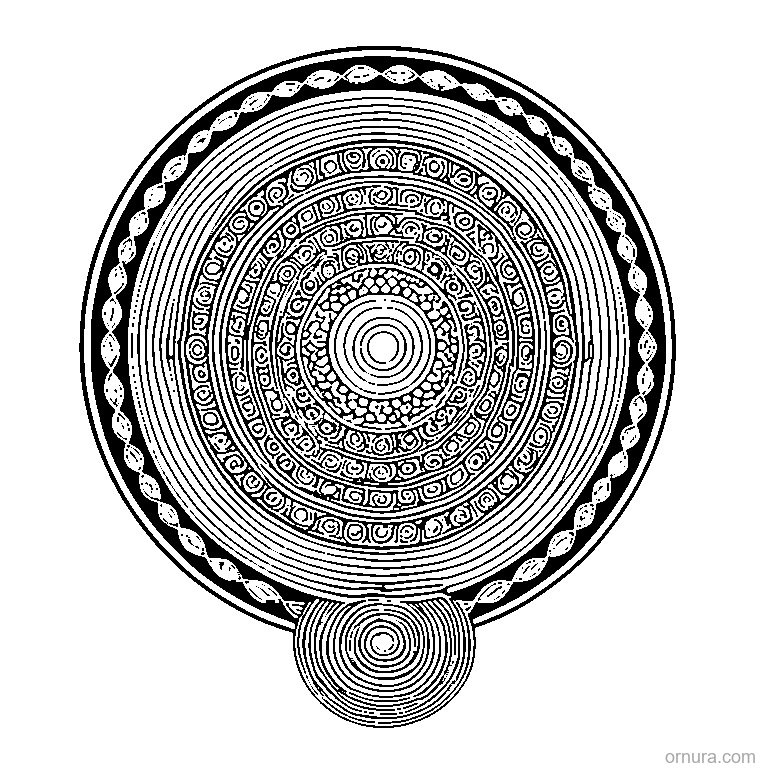 circle pattern overlapping coloring page - free printable black and white line art for kids and adults