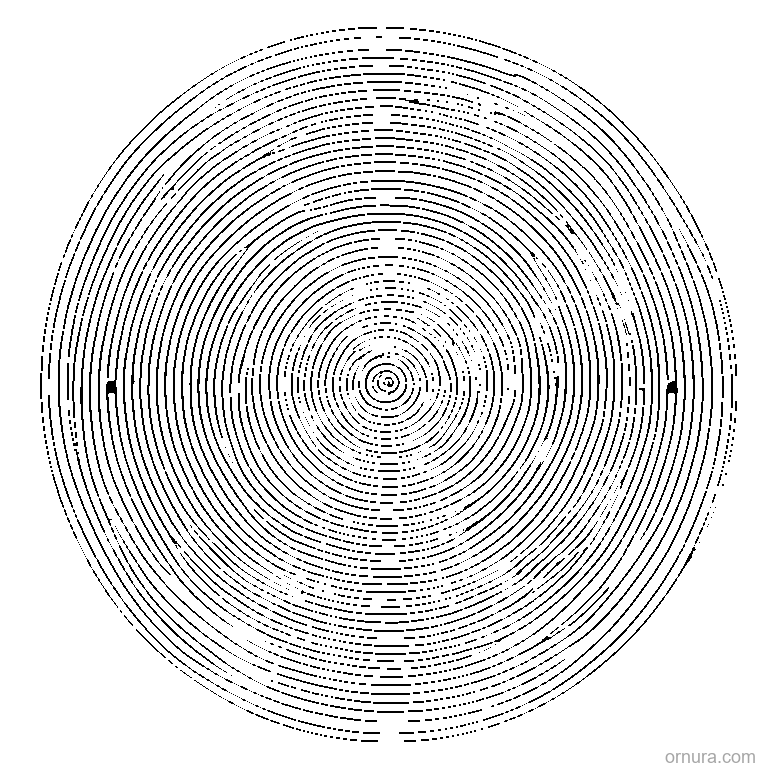 concentric circles pattern coloring page - free printable black and white line art for kids and adults