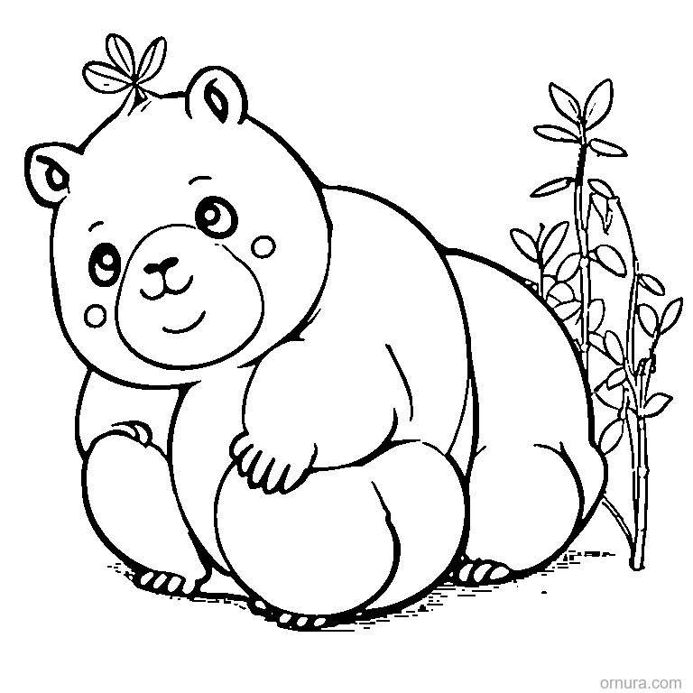 cute capybara hugging a pillow coloring page - free printable black and white line art for kids and adults