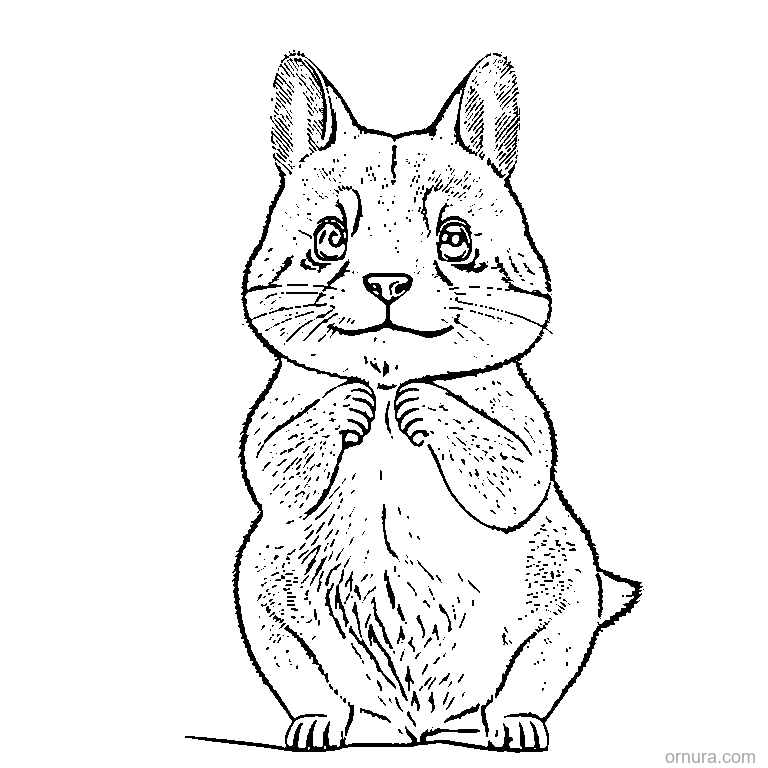 cute capybara looking up at the sky coloring page - free printable black and white line art for kids and adults