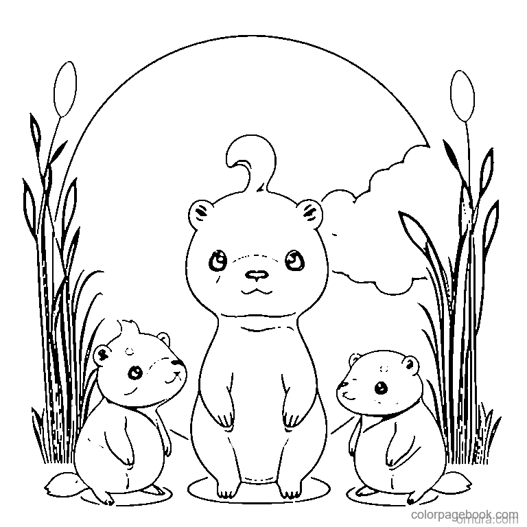 Cute Capybara Sitting coloring page