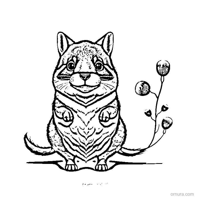 cute capybara with a big grin coloring page - free printable black and white line art for kids and adults
