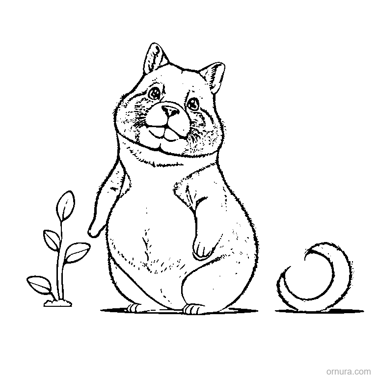 cute capybara with a cheerful laugh coloring page - free printable black and white line art for kids and adults