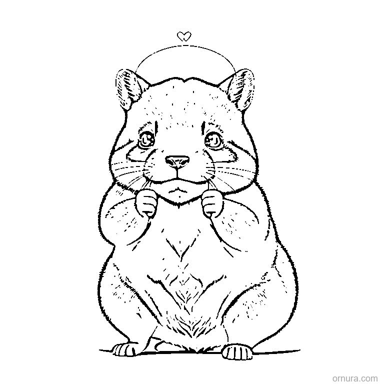cute capybara with a peaceful calm face coloring page - free printable black and white line art for kids and adults