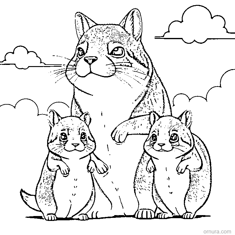 cute capybara with eyes closed coloring page - free printable black and white line art for kids and adults