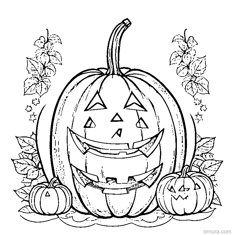 cute halloween pumpkin for toddlers coloring page - free printable black and white line art for kids and adults