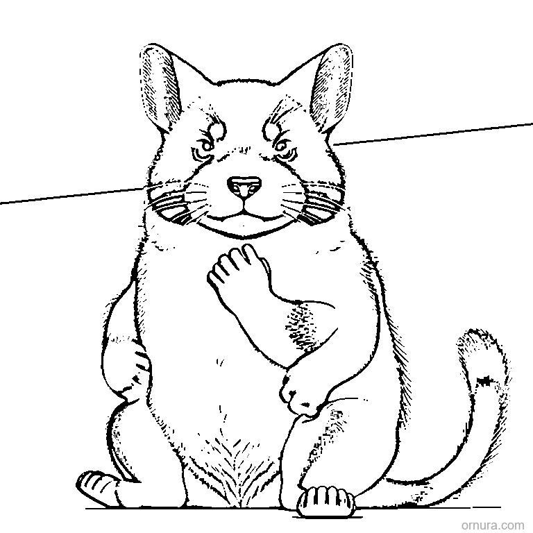 cute happy capybara coloring page - free printable black and white line art for kids and adults
