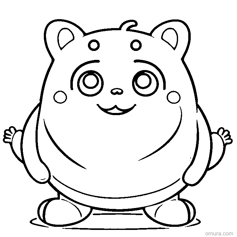 cute spotted monster coloring page - free printable black and white line art for kids and adults