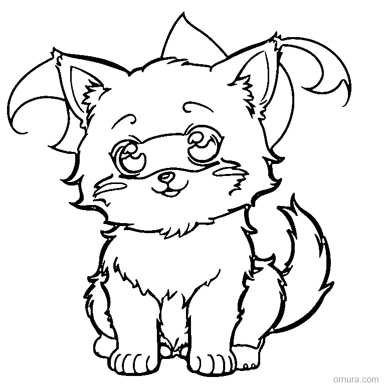 cute werewolf pup coloring page - free printable black and white line art for kids and adults