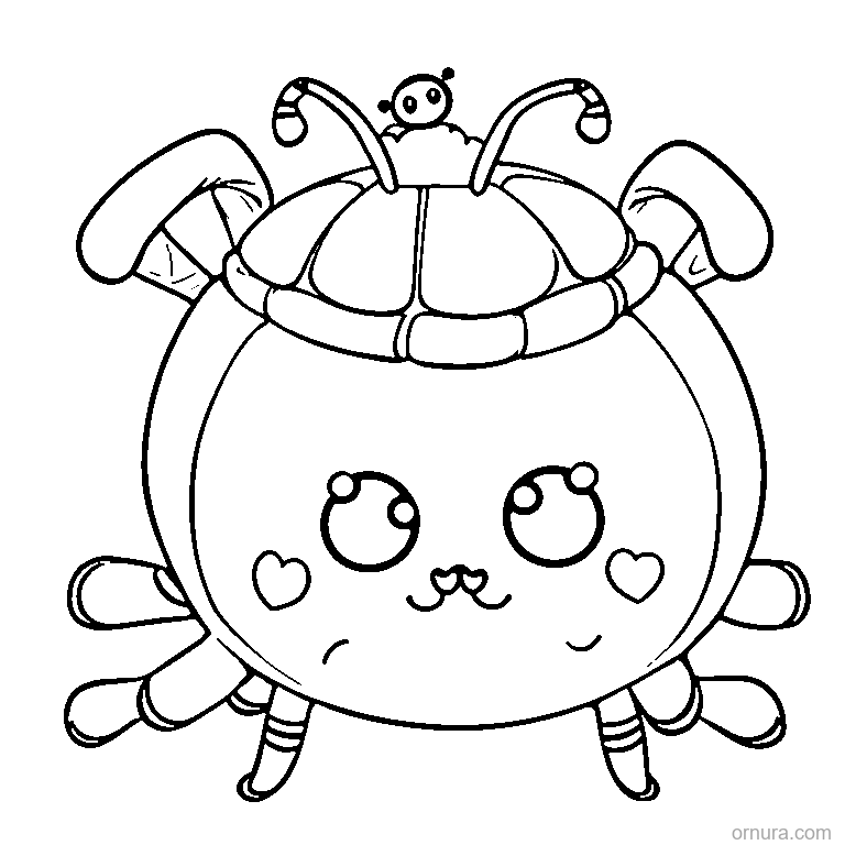 easy halloween spider coloring page - free printable black and white line art for kids and adults