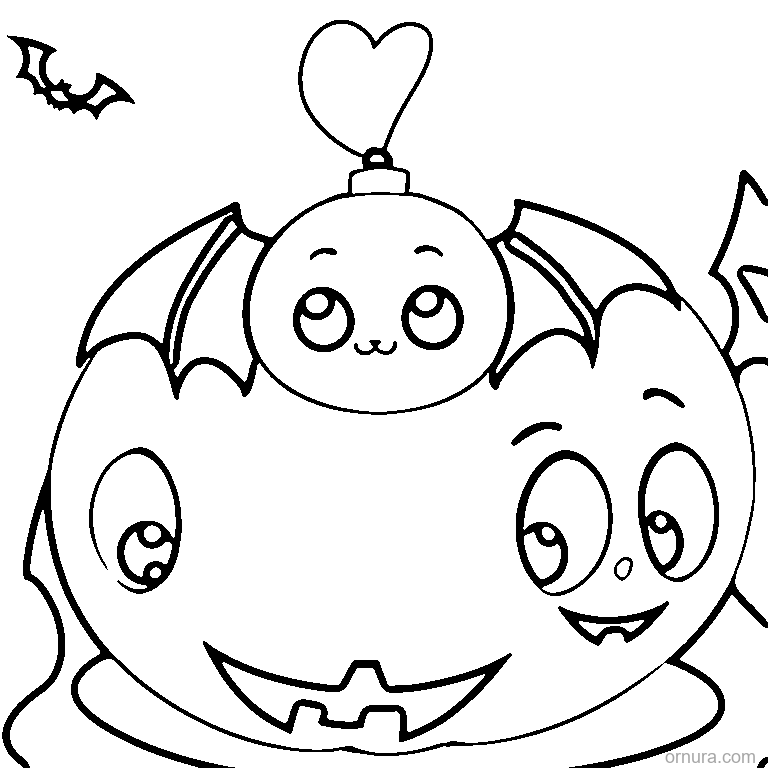 halloween bat balloon coloring page - free printable black and white line art for kids and adults