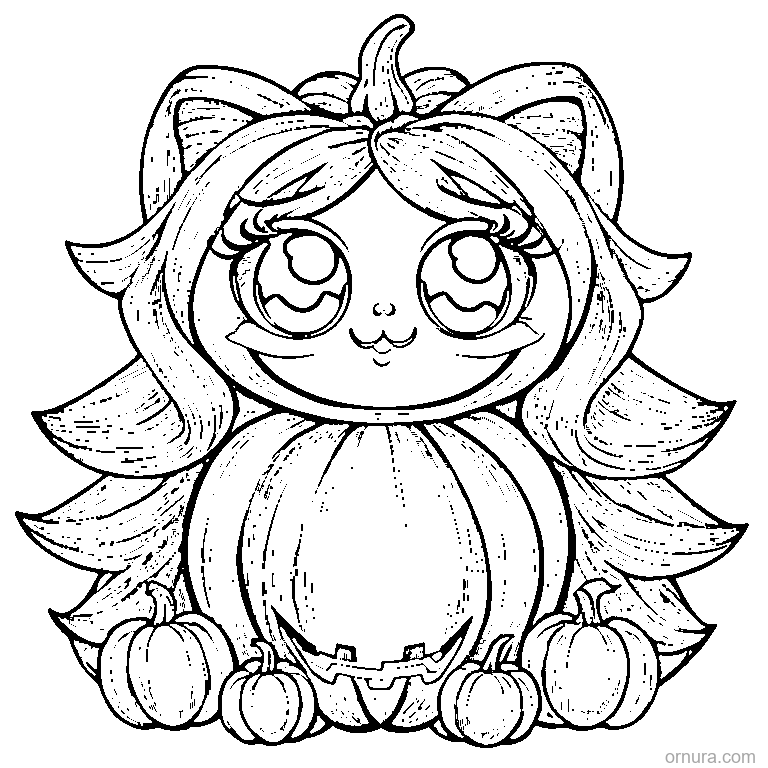 halloween monster with big eyes coloring page - free printable black and white line art for kids and adults