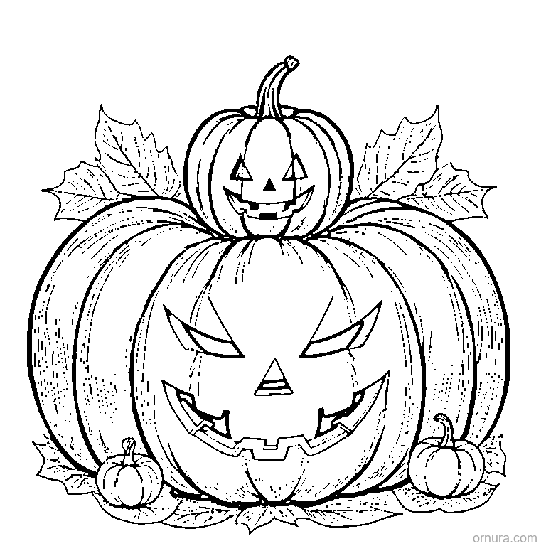 happy jack o lantern pumpkin coloring page - free printable black and white line art for kids and adults