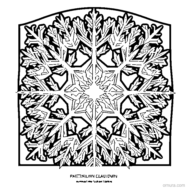 snowflakes pattern scattered coloring page - free printable black and white line art for kids and adults