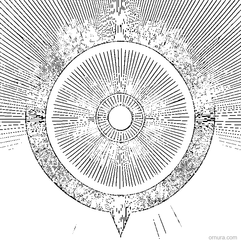 sunburst pattern rays coloring page - free printable black and white line art for kids and adults