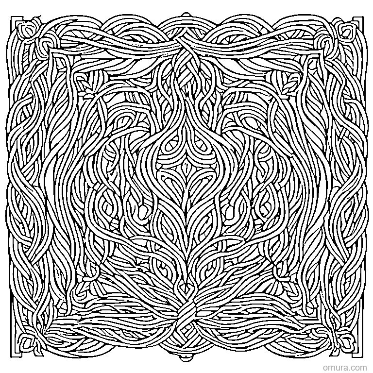 tangle pattern lines coloring page - free printable black and white line art for kids and adults