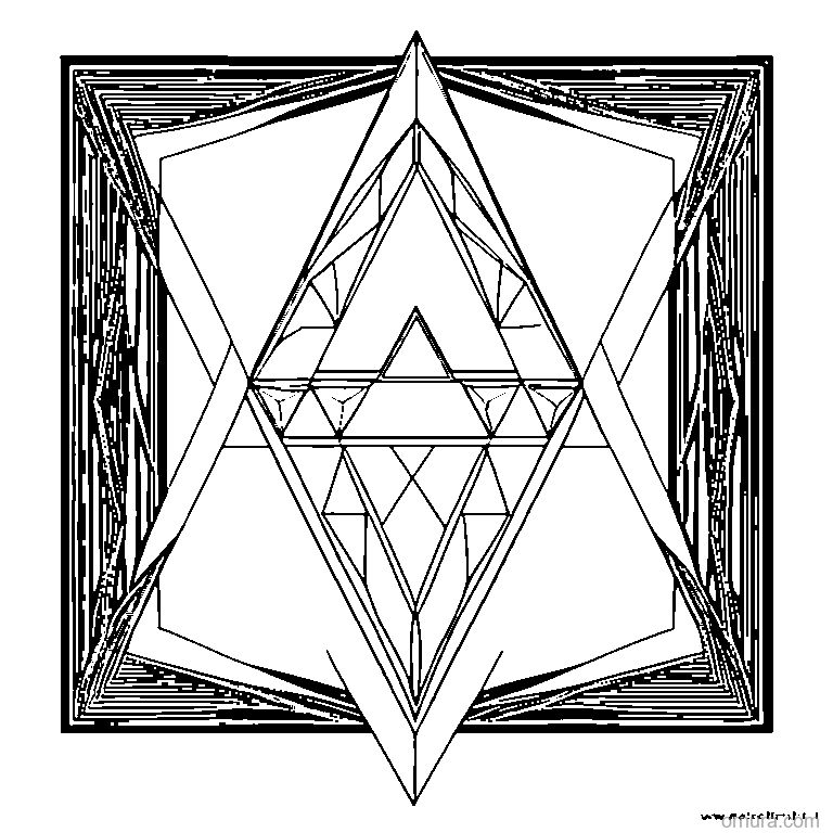 triangle pattern alternating coloring page - free printable black and white line art for kids and adults