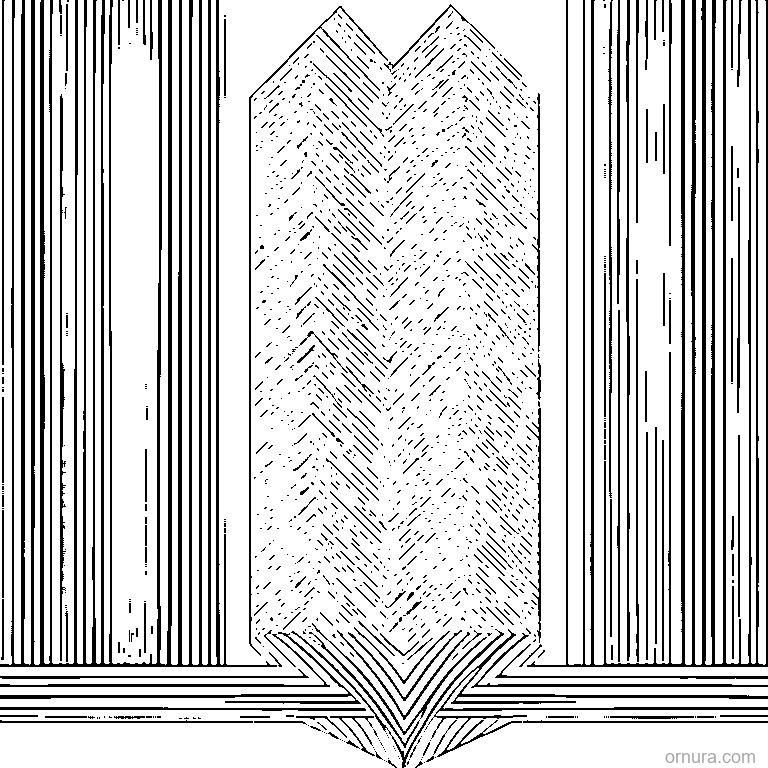 zigzag pattern double coloring page - free printable black and white line art for kids and adults