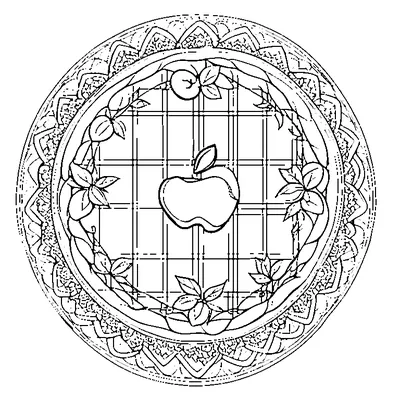 apple pie with lattice crust coloring pages