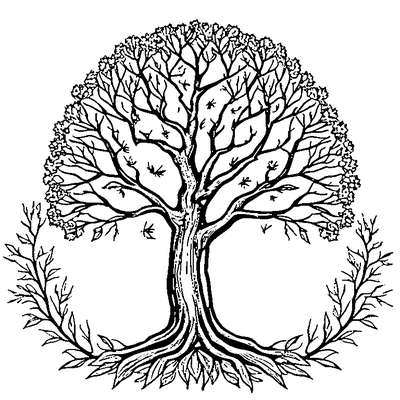 Bare Tree With Falling Leaves coloring page variation 1