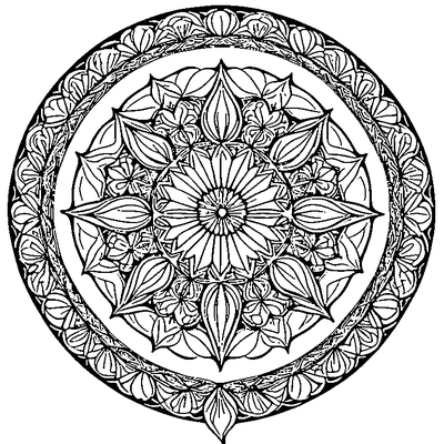 Circular Leaf Mandala Pattern coloring page variation 1