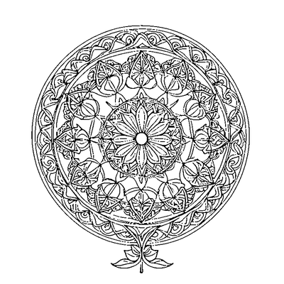Circular Leaf Mandala Pattern coloring page variation 3