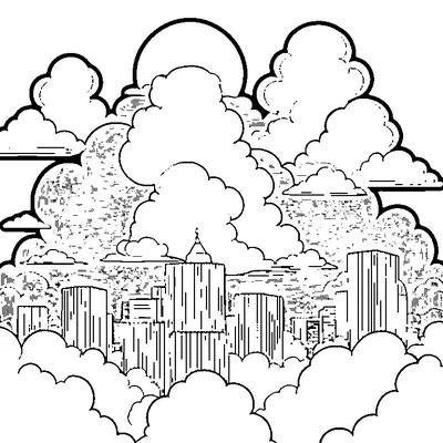 cloud pattern simple coloring pages