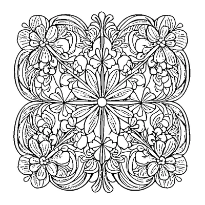 Clover Pattern Repeated coloring page design 1