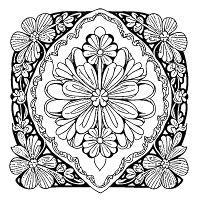 Clover Pattern Repeated coloring page design 3