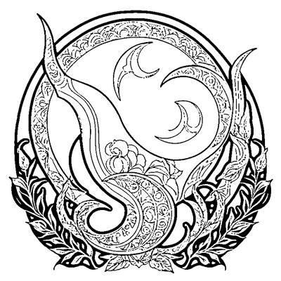 Crescent Moon Pattern coloring page design 1