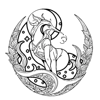 Crescent Moon Pattern coloring page design 2