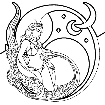Crescent Moon Pattern coloring page design 3
