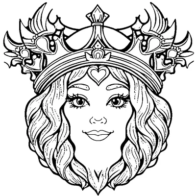 crown pattern simple coloring pages