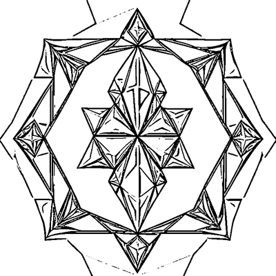 Crystal Pattern Geometric coloring page design 1