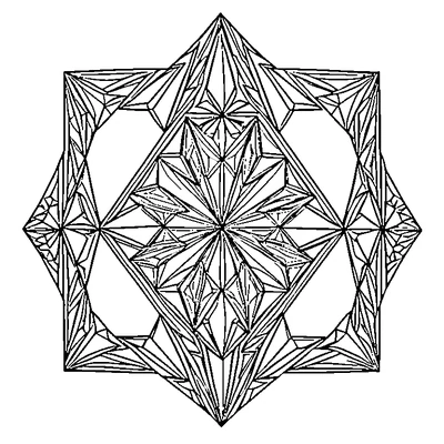 Crystal Pattern Geometric coloring page design 2