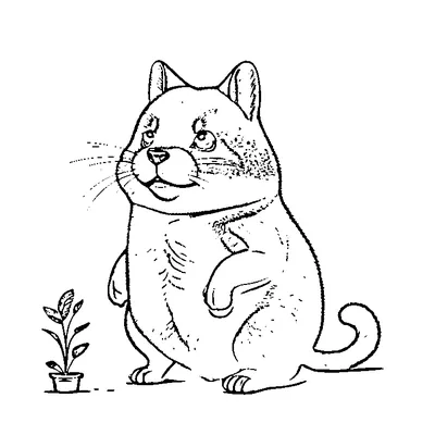 Cute Capybara With A Surprised Expression coloring page - free printable