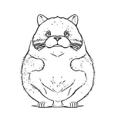 Cute Capybara With Puffy Cheeks coloring page - free printable