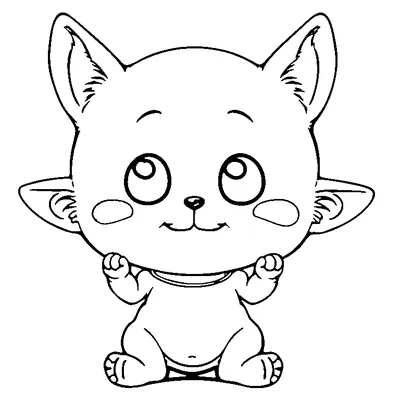 cute goblin with big ears coloring pages