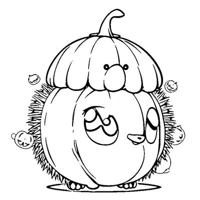 cute hedgehog holding a pumpkin coloring pages