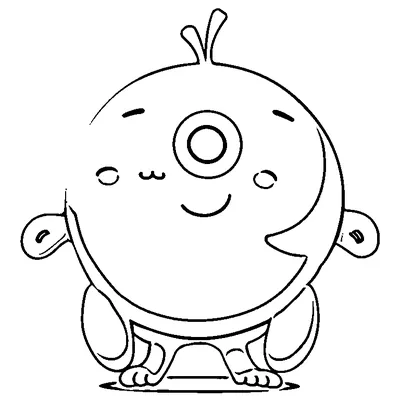 cute round cyclops monster coloring pages