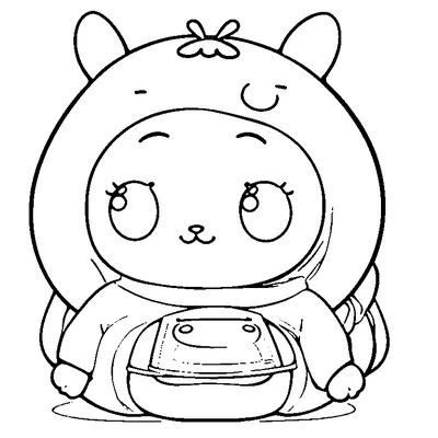 cute trick-or-treater with candy basket coloring pages