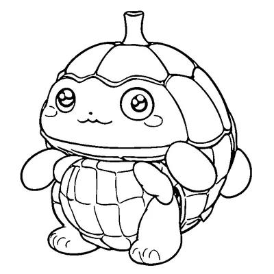 cute turtle with a pumpkin shell coloring pages