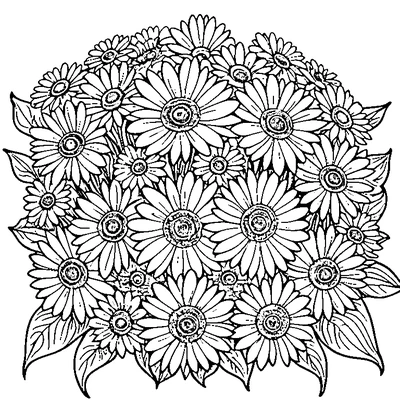 Daisy Pattern Flower coloring page design 1