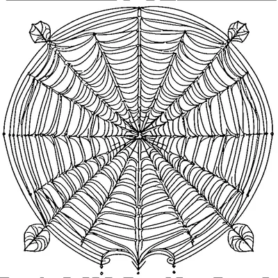 decorative spiderweb with a tiny spider coloring pages