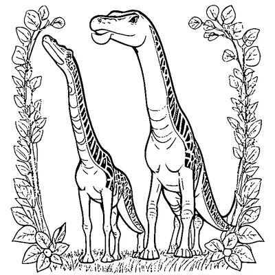 diplodocus with a long neck coloring pages